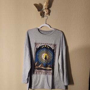 Gray Long Sleeve Graphic Tee